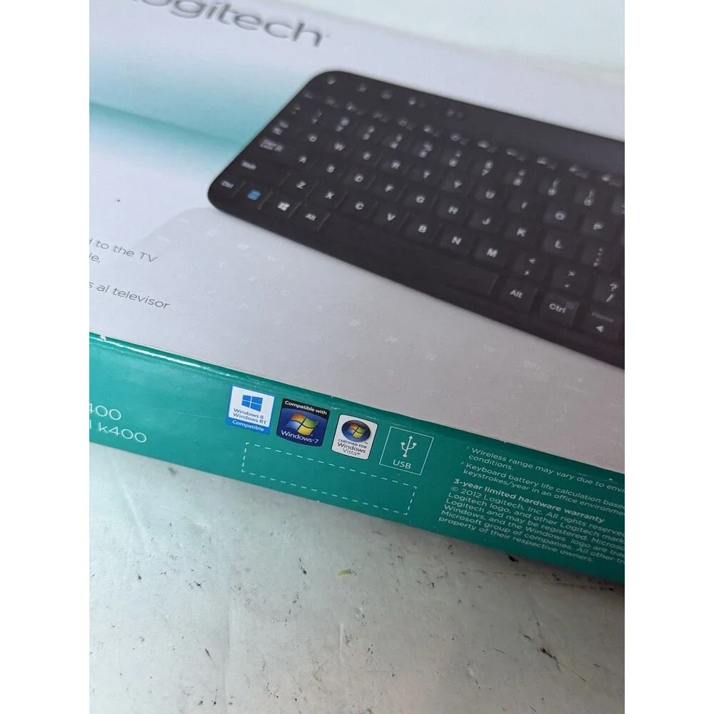 Logitech K400r Wireless Keyboard w/ Touchpad & USB Dongle Unifying Receiver Box